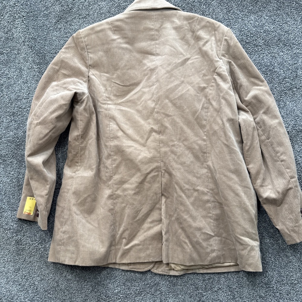 VTG Nos Womens L Corduroy Jacket Coat Blazer Good N Plenty Tan Suit Wood Button - Picture 10 of 11